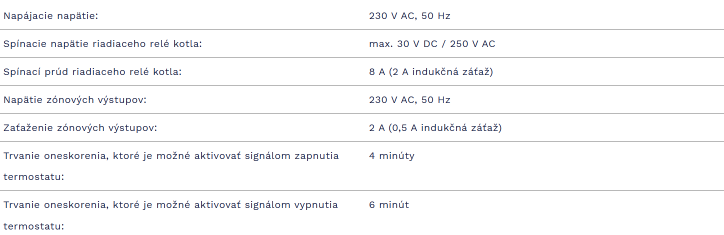 Multizónový bezdrôtový programovateľný izbový termostat | COMPUTHERM Q8 RF set - technické parametre