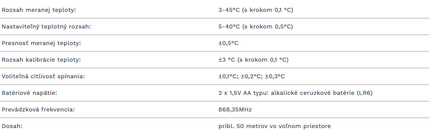 Bezdrôtový programovateľný izbový termostat bez prijímača | COMPUTHERM Q8 RF (TX) - technické parametre