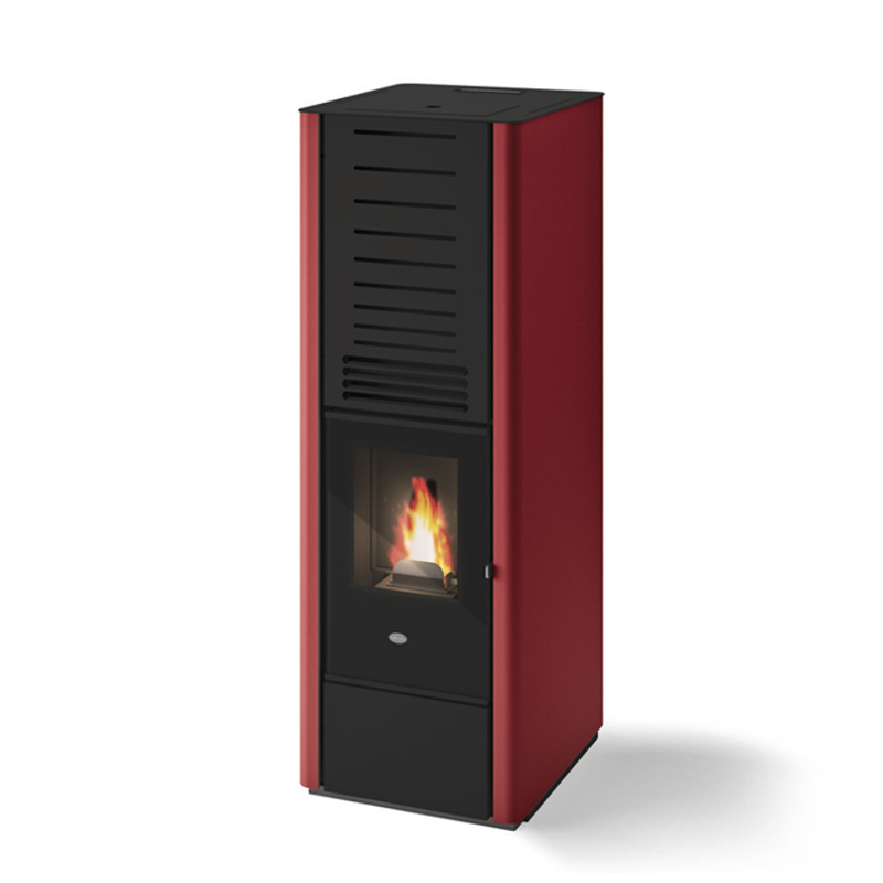 Teplovzdušné kachle na pelety KAREN | 9,5 kW - červená farba