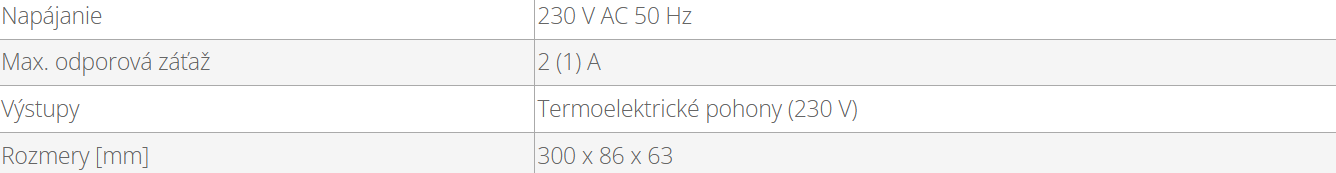 Centrálna svorkovnica podlahového vykurovania | SALUS KL06-230V - technické parametre