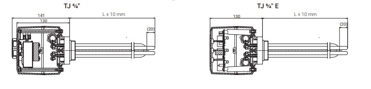 Závitová elektrická ohrevná jednotka TJ - technické parametre