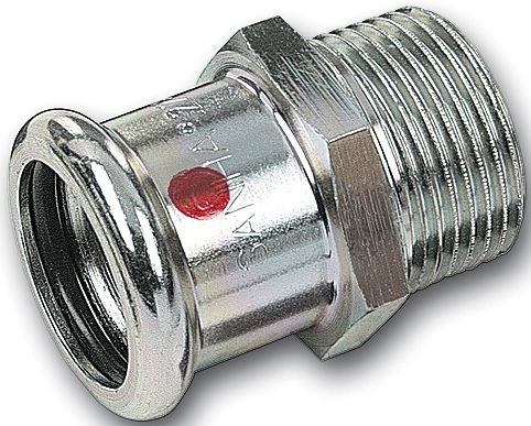 Prechodka 28x3/4", s koncom na vnútorné lisovanie a s vonkajším závitom, uhlíková oceľ