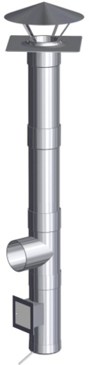 Nerezový komín 12m, 200mm, izolácia 25 mm