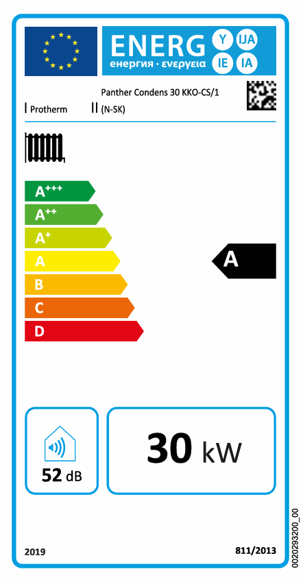 Plynový kotol PROTHERM PANTHER CONDENS 30 KKO - energetický štítok
