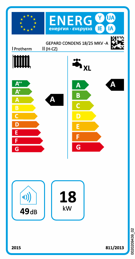 Plynový kotol PROTHERM GEPARD CONDENS 18/25 MKV-A | 6,3 - 26,5 kW - energetický štítok