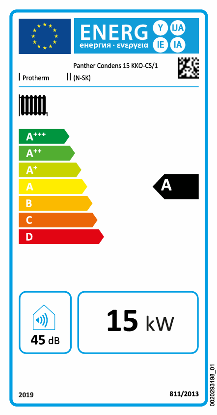 Plynový kotol PROTHERM PANTHER CONDENS 15 KKO | 2,4 - 14,9 kW - energetický štítok