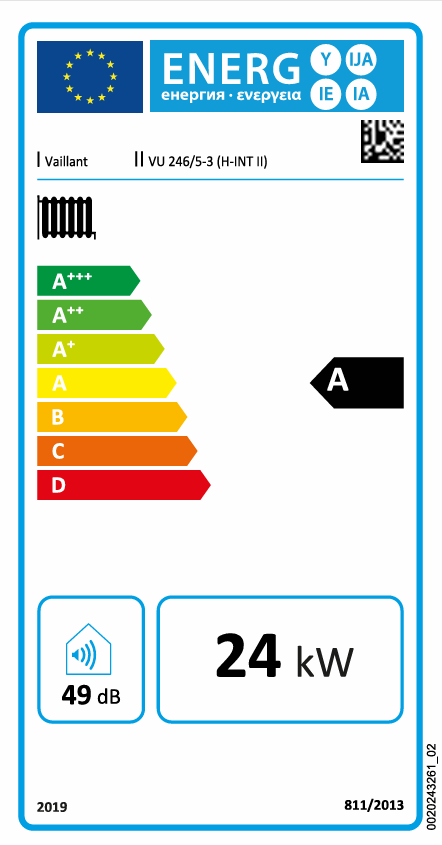 Plynový kotol VAILLANT ECOTEC PRO VU 246/5-3 | 25,5 kW - energetický štítok