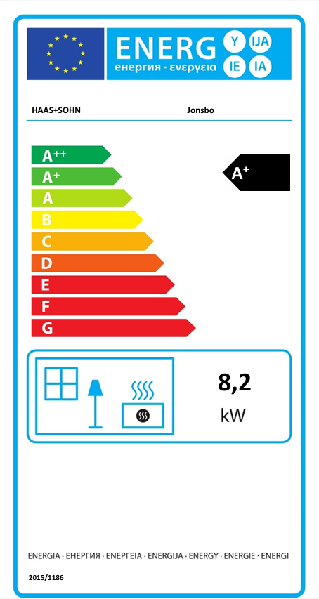 Krbové kachle JONSBO | 4,0 - 8,2 kW - energetický štítok