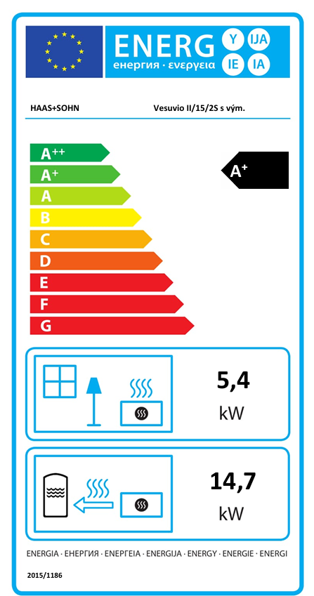 Krbová vložka VESUVIO II/15/2S s výmenníkom | 10,0 - 20,1 kW - energetický štítok