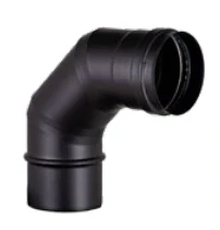 Peletový nerezový dymovod s tesnením, koleno ø80/90°/0,5mm, čierna