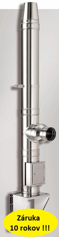 Nerezový komín ICS 25, 5m, 150mm, 45° 