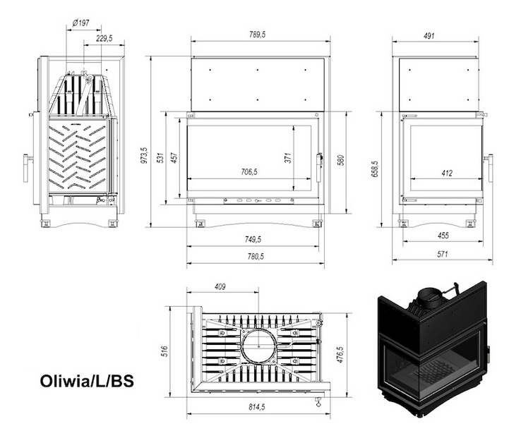 Krbová vložka OLIWIA 18 BS ľavé presklenie