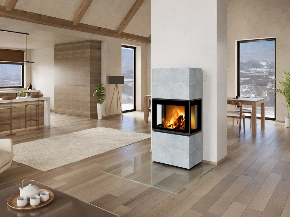 Dizajnový krb LERA C G, kameň | 2,9 - 7,5 kW