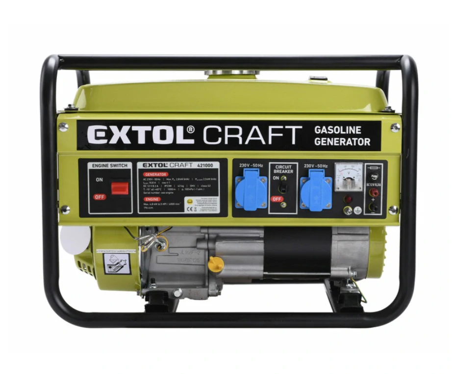 Elektrocentrála rámová benzínová, 1F, 2,8kW/230V, EXTOL CRAFT