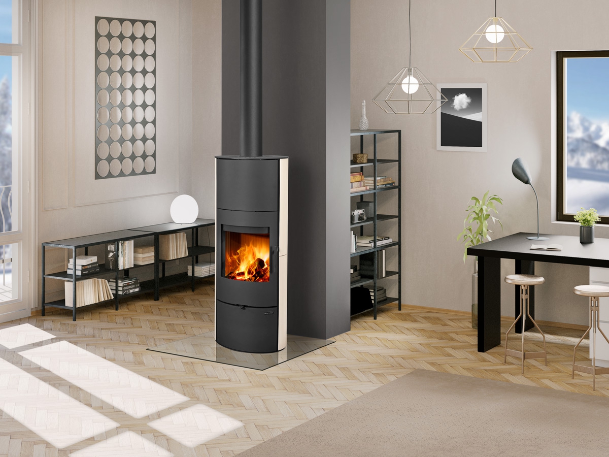 Akumulačné krbové kachle EVORA 01 AKUM, keramika | 2,0 - 6,5 kW