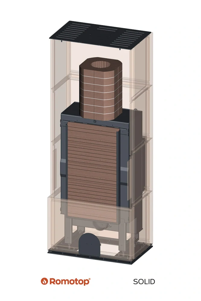 Keramický akumulačný krb SOLID R Z, zadný odvod spalín | 3,5 - 9,1 kW
