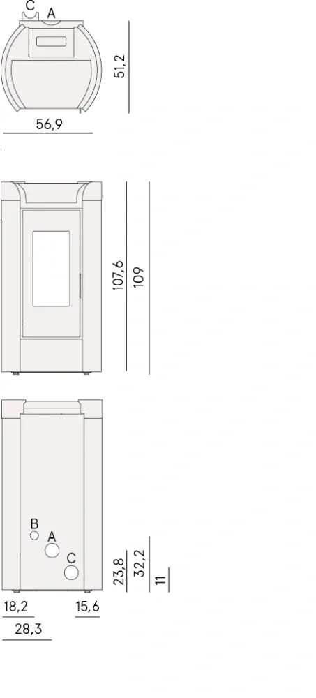 Kachle na pelety FENICE Plus 11