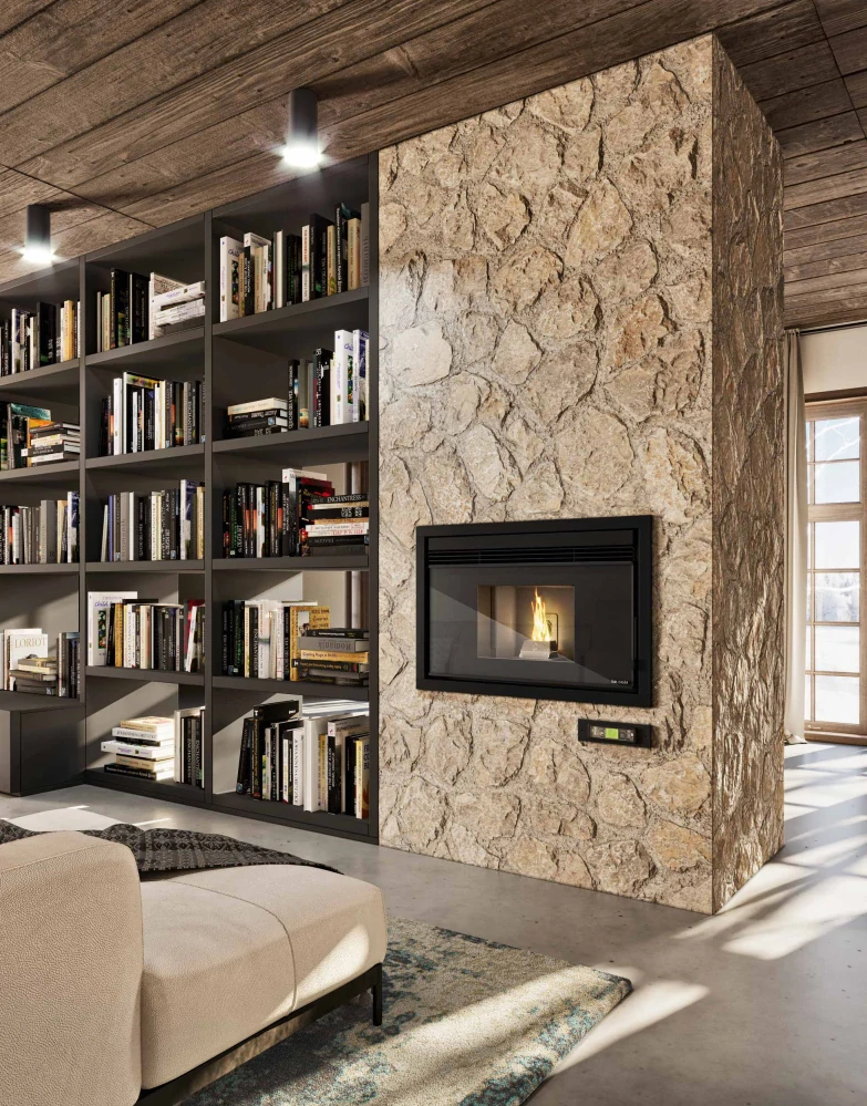 Teplovzdušná vložka na pelety TOMMASO | 9,5 kW