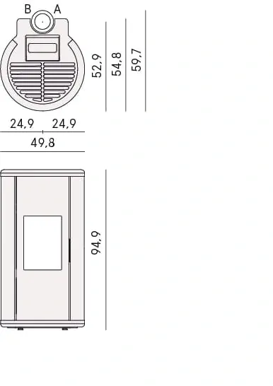 Kachle na pelety SOUND 5 Up – Twin